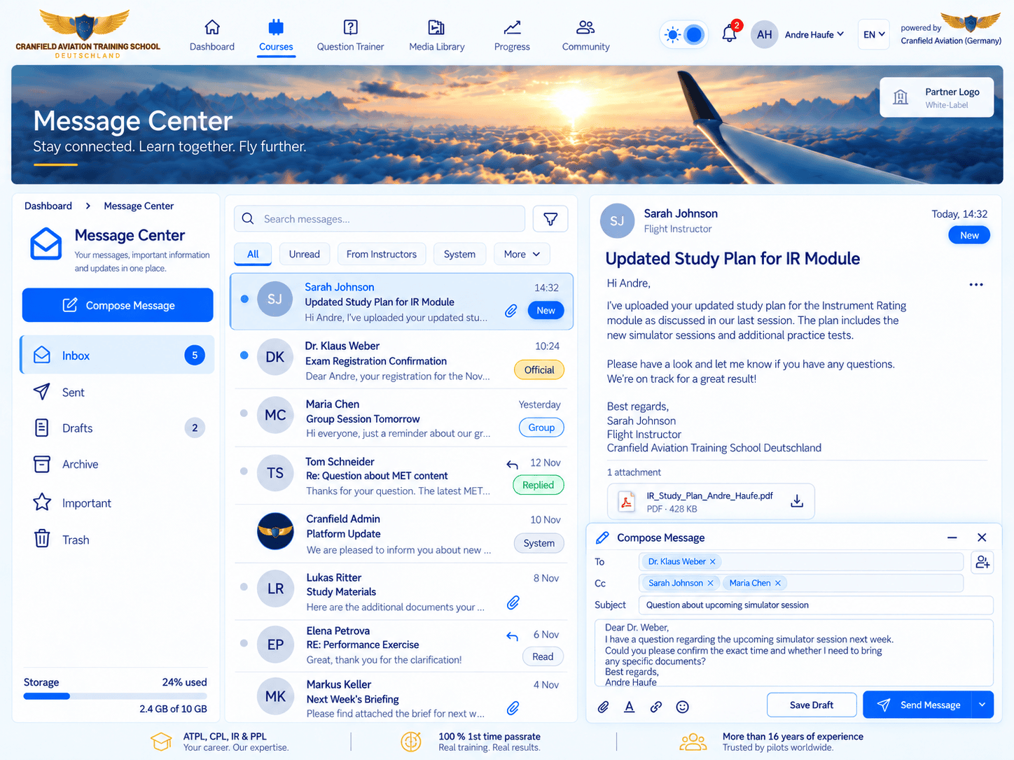 Cranfield LMS Message Center