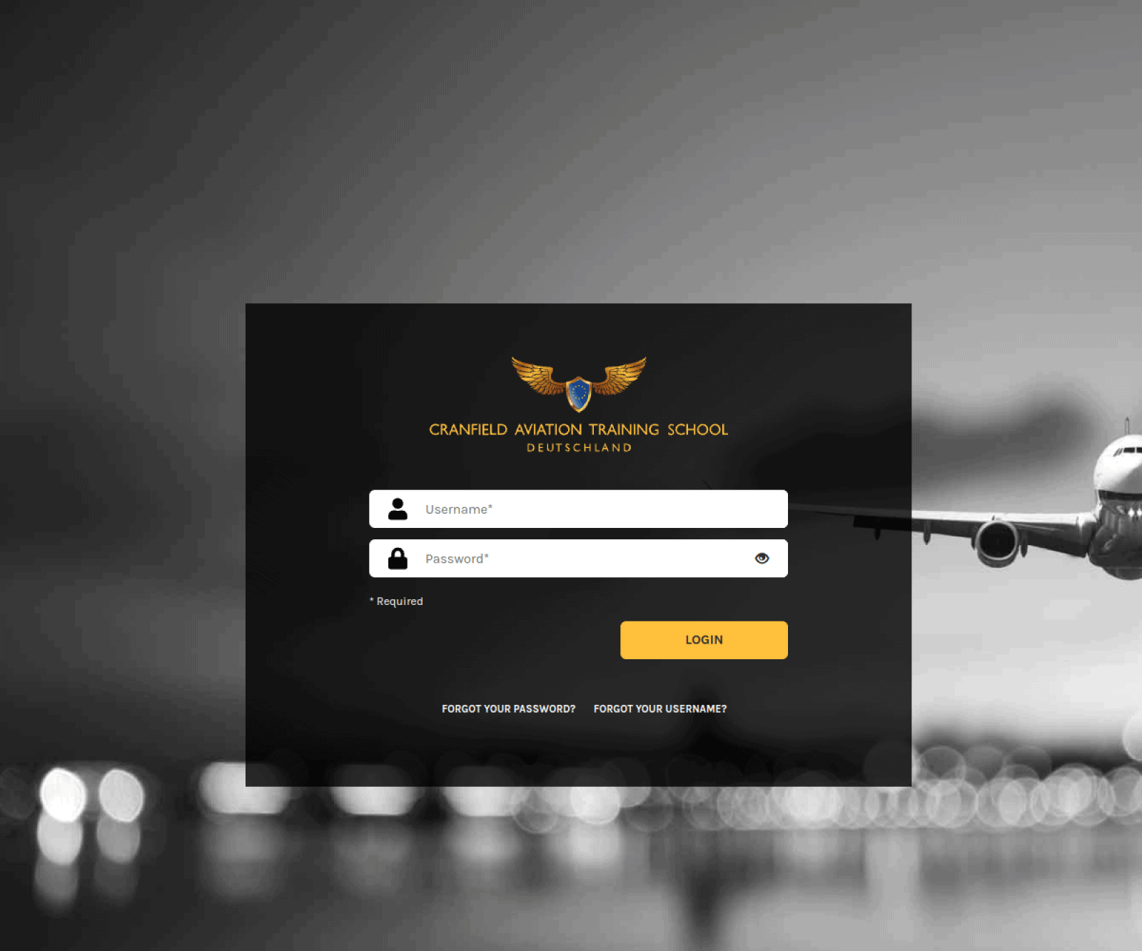 Cranfield Legacy LMS login screen